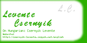 levente csernyik business card